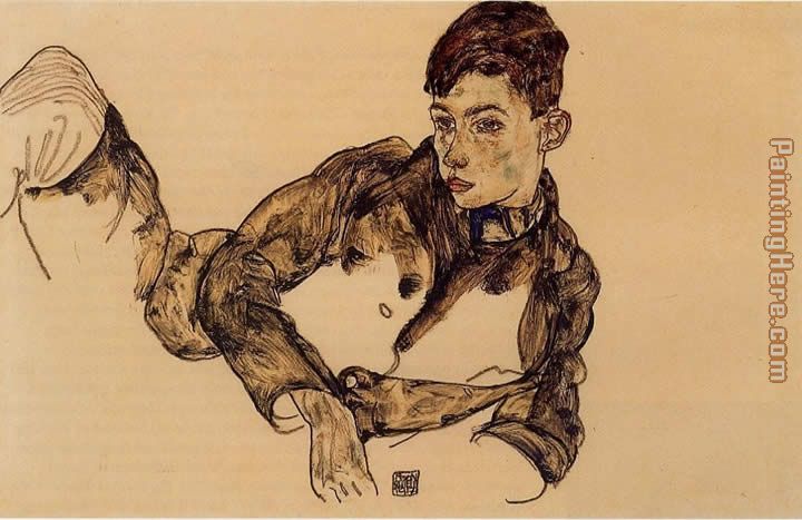 Reclining Boy Leaning on His Elbow painting - Egon Schiele Reclining Boy Leaning on His Elbow art painting